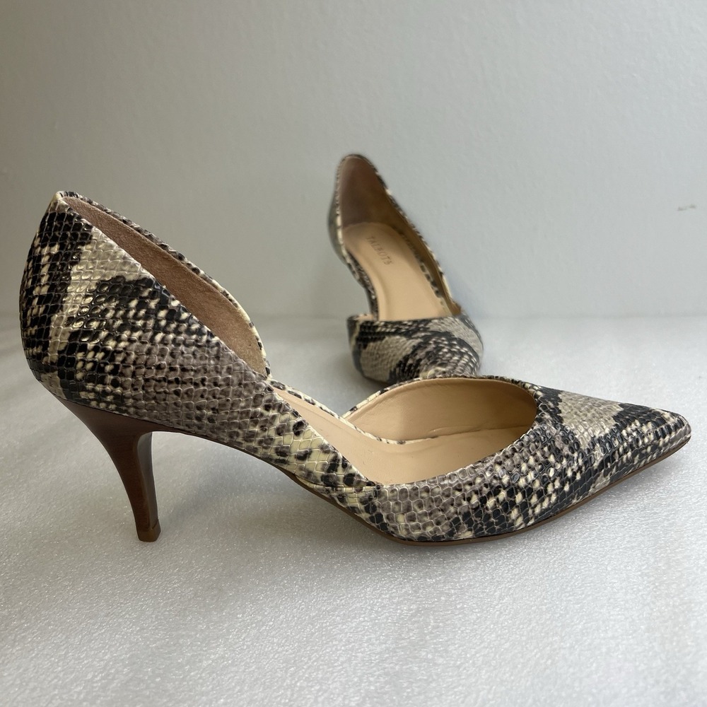 Talbots Women D'orsay Heels‎ Pumps Size 8.5B Snake Leather Upper Pointed Toe